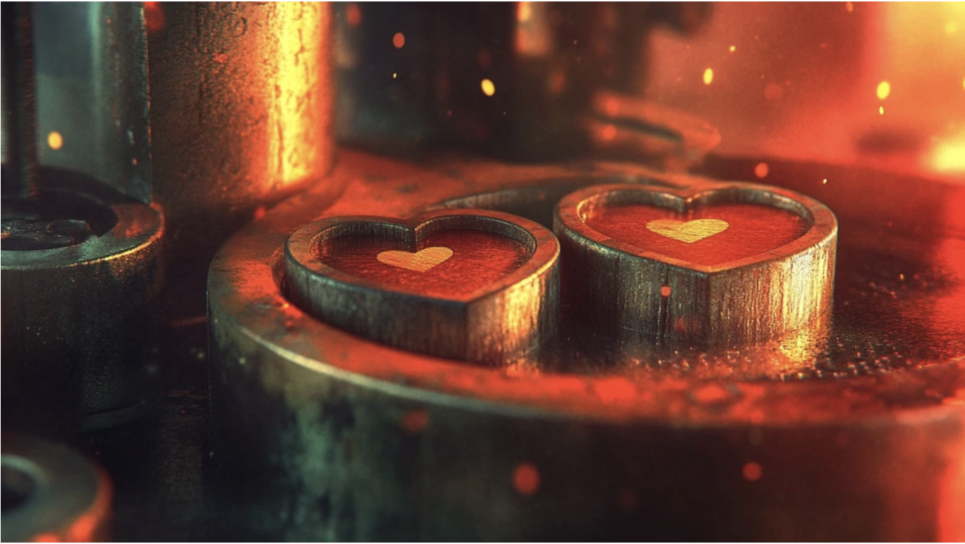 a close up of a heart shaped object