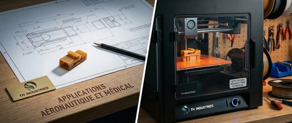 Applications aéronautique et médical impression 3D PEEK TH Industries