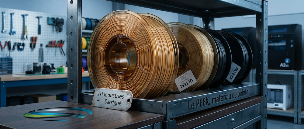 Filament PEEK TH Industries Sarrigné — matériau de pointe impression 3D