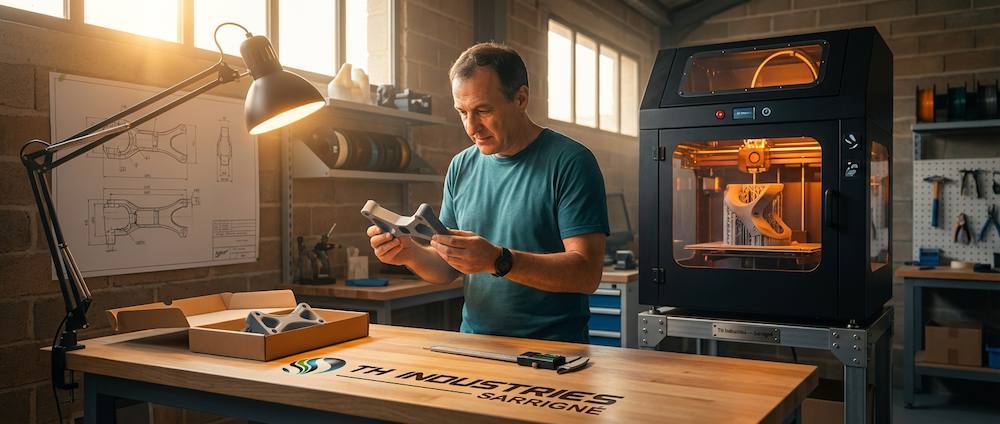 Outillage impression 3D FDM sur mesure — gabarits, brides et pièces techniques TH Industries, Sarrigné près d'Angers