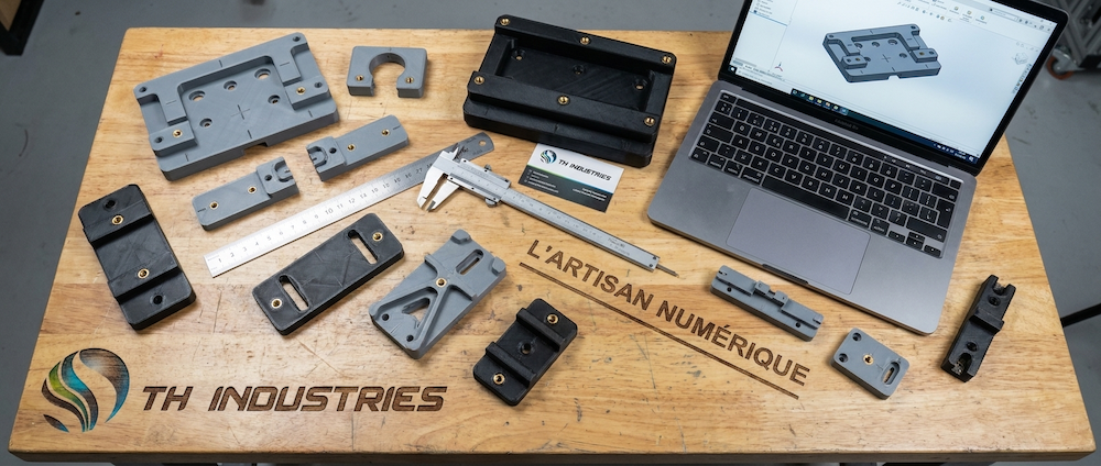 Outillage impression 3D FDM sur mesure — gabarits, brides et pièces techniques TH Industries, Sarrigné près d'Angers