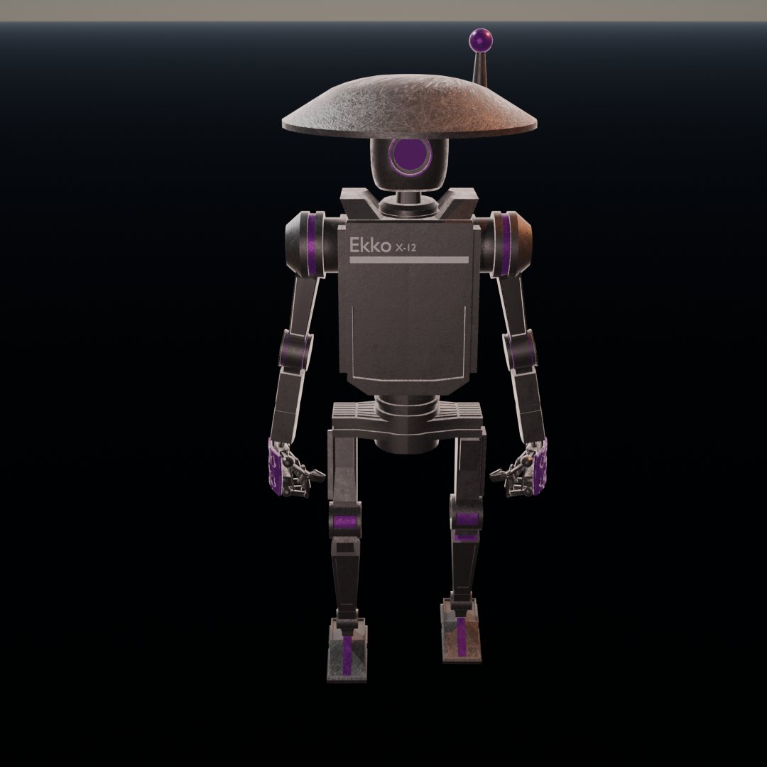 Robot Ekko modélisé en 3D, rendu réaliste